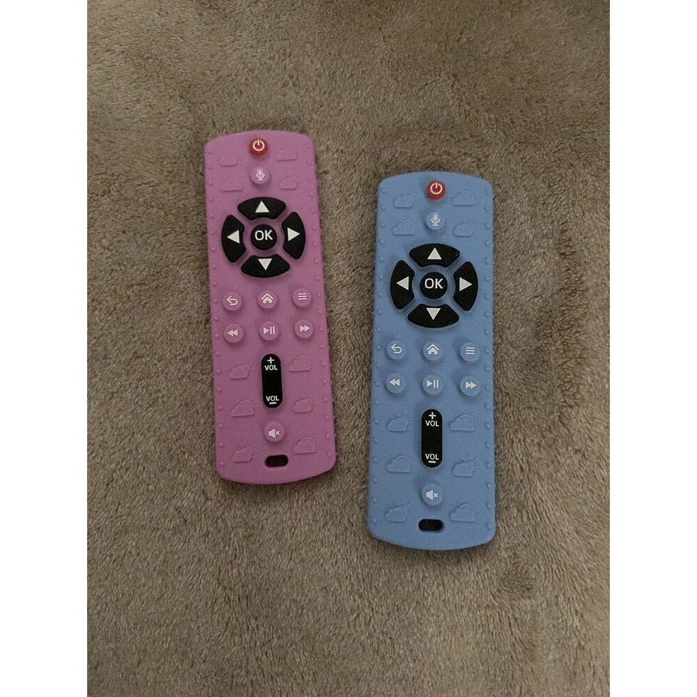 TV Remote Control Shape Teething Toy Educational Safe Bright Color Chew Sensory